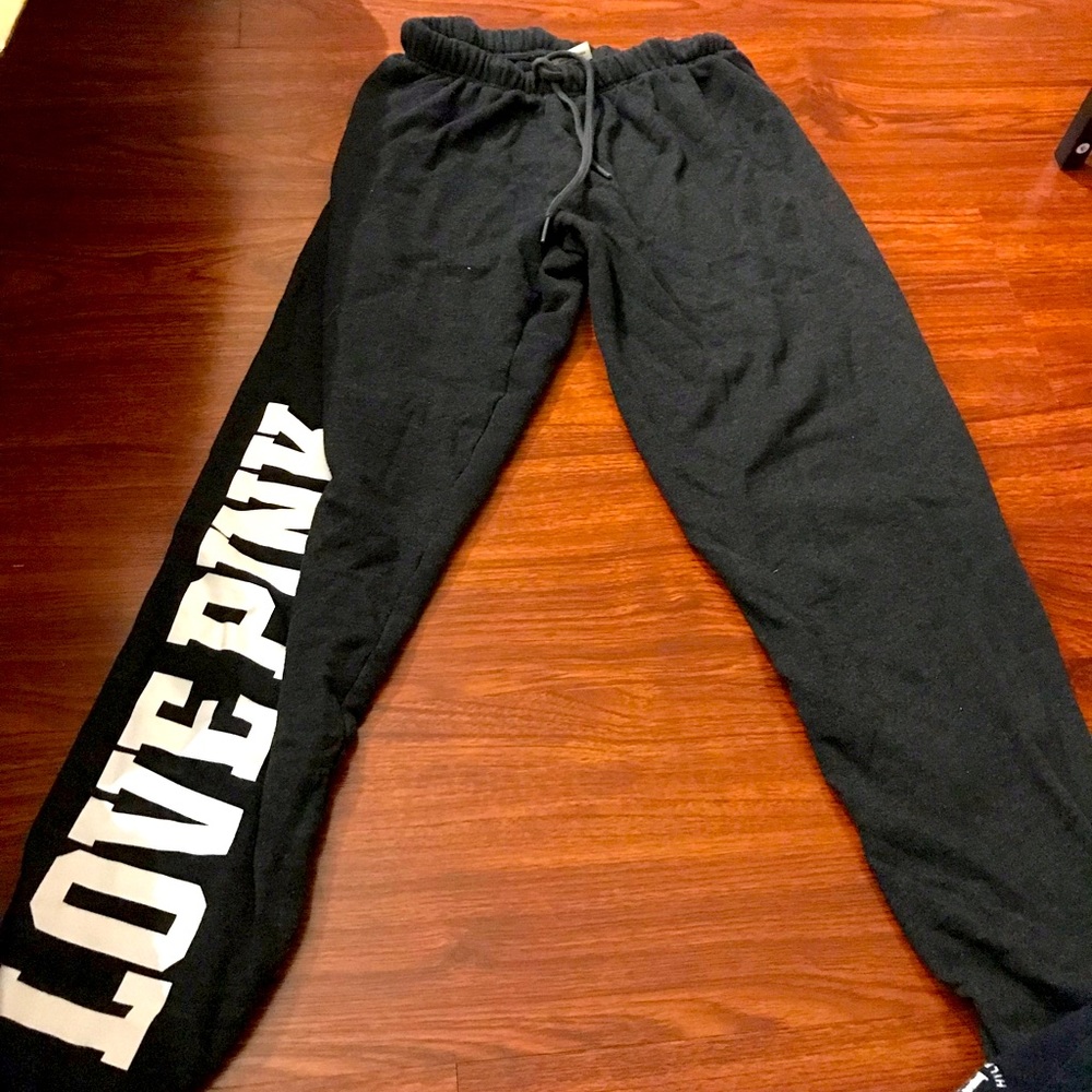 3/$30 PINK black joggers with drawstring